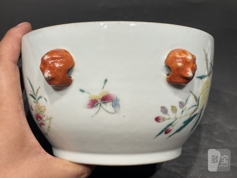 清宣统 粉彩花鸟纹温锅 - 图12